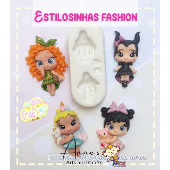 Silicone Mold Estilosinhas Fashion  - Fashion Style   - Artes da Cris Collection