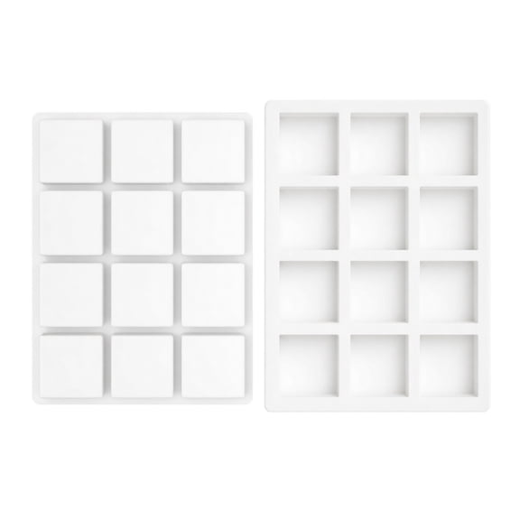 Silicone Mold, Food Grade Easy Release 12-Cavity Square Shaped, 1 Pack Baking Accessory, for Making Mousse Cake Chocolate Candy Ice Cubes Homemade Desserts and Soap Crafts