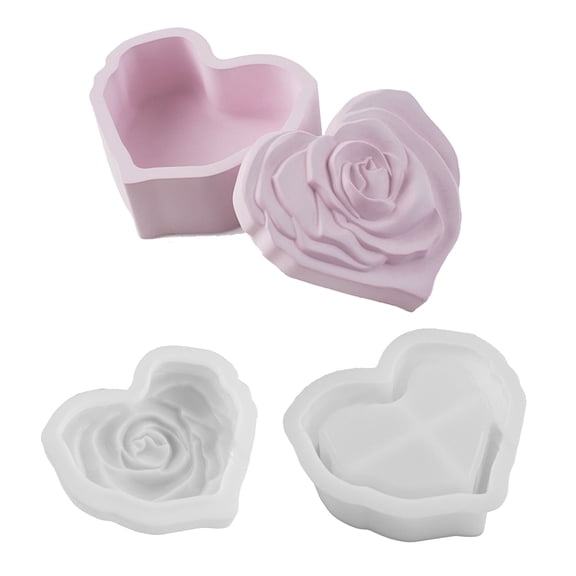 Silicone Mold Heart Shape Jar Craft Making DIYs Concrete Storage Box Molds Plasters Resins Castings Molds Decors