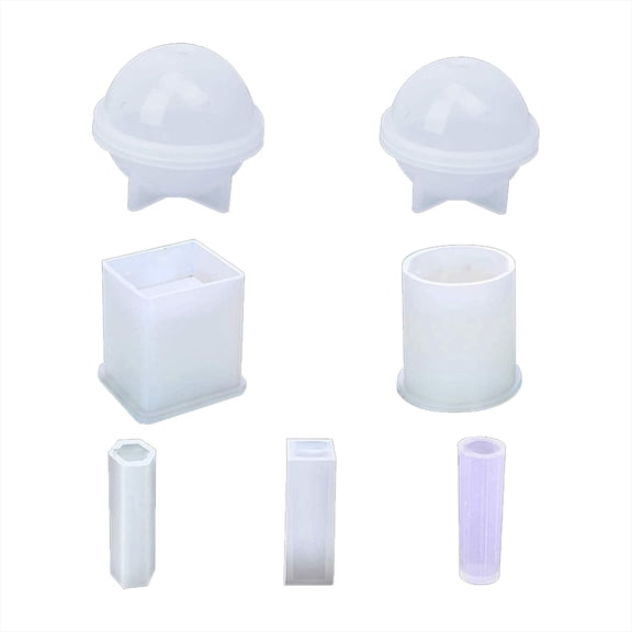 Silicone Mold Kit,7 Pcs Cavity Resin Mold,Spherical Cylindrical Column Mold,DIY Epoxy Jewelry Mold,Handmade Pendant Casting Mold,Craft Molds & Jewelry Making Supplies for Resin Art DIY