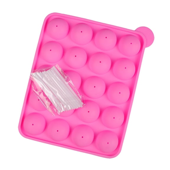 Silicone Mold Non-stick 20 Cavity Lolly Pop Cupcake Baking Molds with Sticks Reusable Family-Friendly Baking Kit for Homemade Treats
