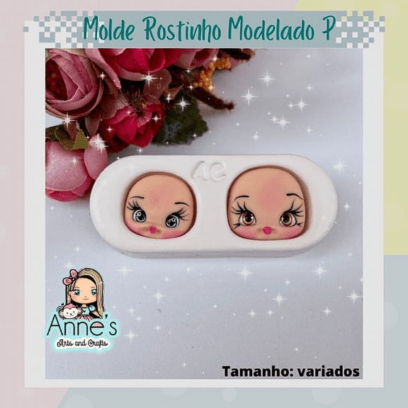Silicone Mold Rostinho Modelado P   - Shaped Head - Artes da Cris Collection