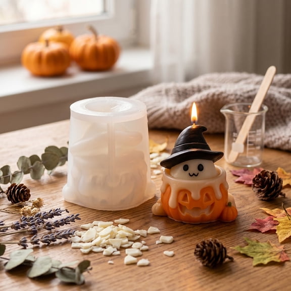 Silicone Mold, Shapes Crafts with Spooky Detail, Candle Soap Mold, Non-Stick Easy Demolding and Versatile Casting Material Use for Candle Making, Resin Crafting, and Baking Projects.