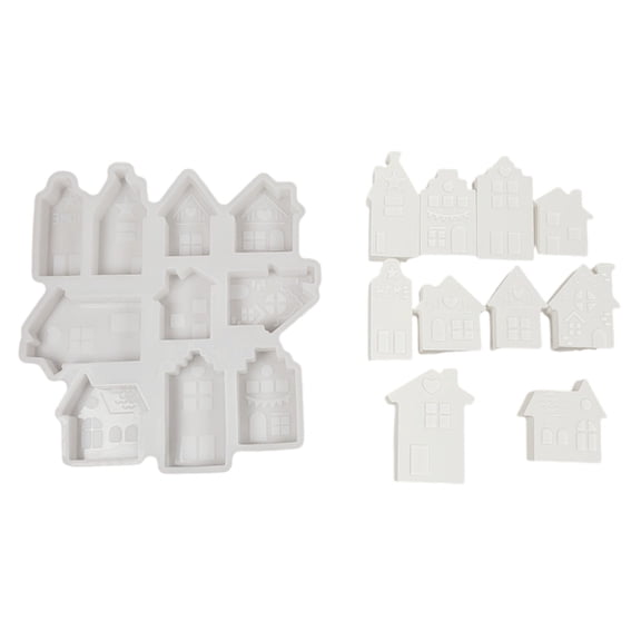 Silicone Mold Small House Shape Sculptures Moulds Crafting Supplies Suitable for Home Decoration and Creative Projects