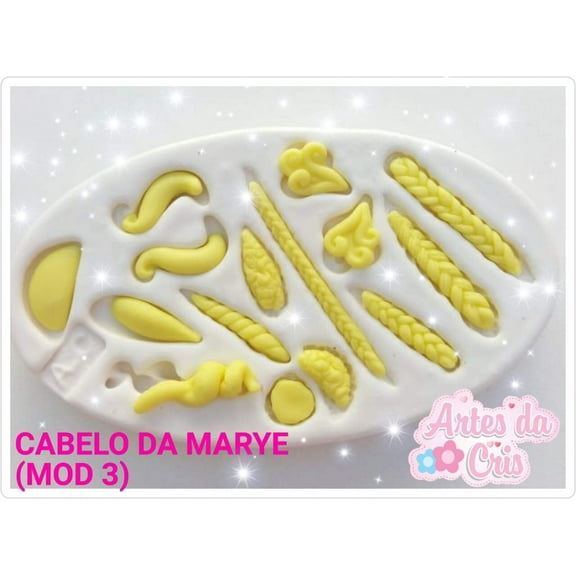 Silicone Molde Cabelo da Marye MOD3 - Hair Marye MOD 3  - Artes da Cris Collection