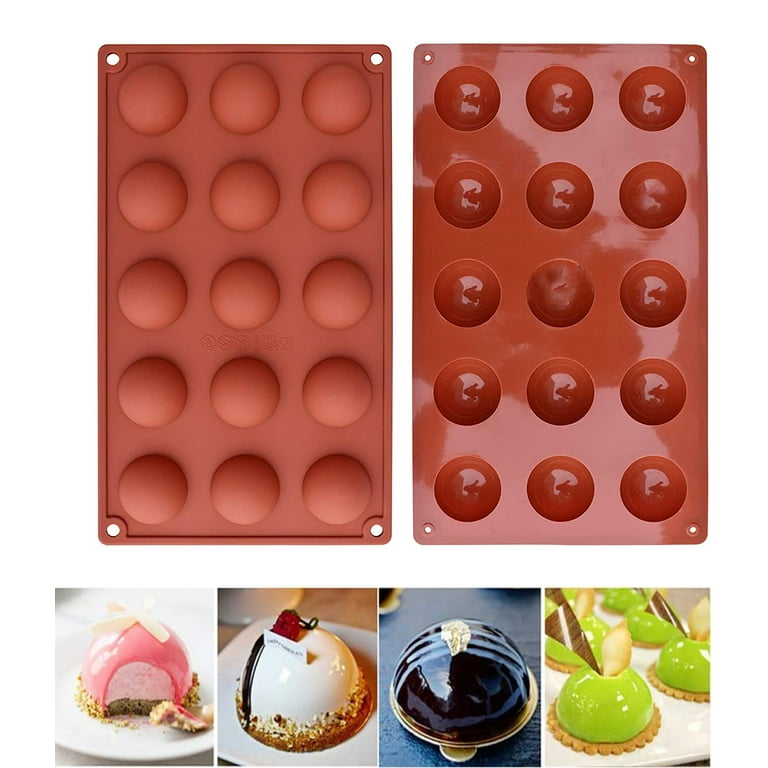 Silicone Molds, Chocolate Molds 2 Pack Baking Mold for Making Chocolate  Bombs, Jelly, Dome Mousse, Coco Bomb 1.5 inches (Diameter) 