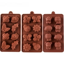 Silicone Molds Non-stick Chocolate Candy Mold, Soap Molds, Silicone Baking mold Making Kit, Set of 3 Forest Theme with Different Shapes Animals, Lovely & Fun