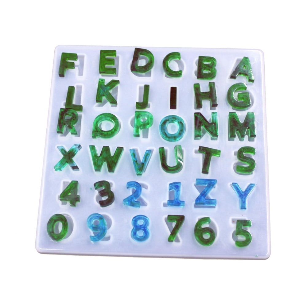 Silicone Molds Resin Casting Molds For UV Resin Epoxy Resin Jewelry Making Letter White 135x135x5.5mm Inner Size: 15~17x5~21mm DIY