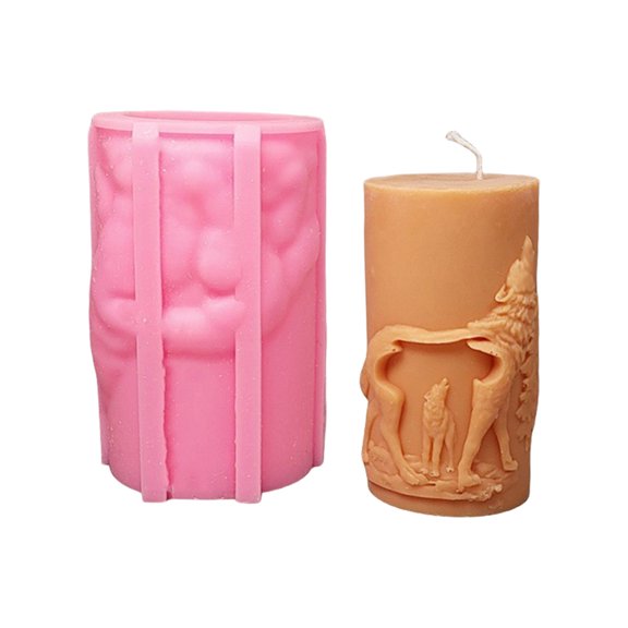 Silicone Molds Wolf Cylindrical Molds Plasters Molds Casting Molds Ornament Molds Craft Supply for Making