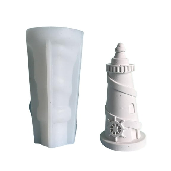 Silicone Mould 3D Lighthouse Candle Molds Casting Molds Cake Chocolate Molds