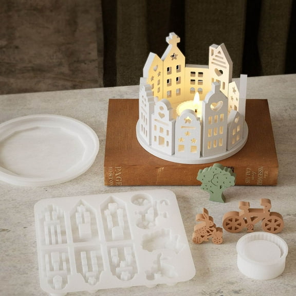 Silicone Moulds, Casting Moulds Houses, Silicone Mould Candle Holder, Silicone Mould House Plaster for Casting, Casting Mould House Candle, Moulds for Casting, Moulds Silicone Casting, Mould Candle B