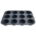 thumbnail image 1 of Silicone Muffin Pan | 12 Cup Round Cake Baking Mold | Nonstick Glossy Easy Release | Heat Resistant -60°C to 220°C | Flexible Reusable | For Oven & Microwave | Integrated Easy Clean | Yellow, 1 of 9