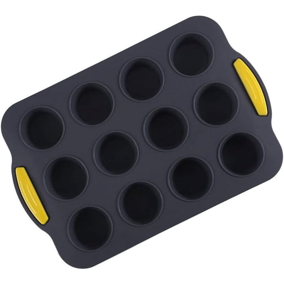 Silicone Muffin Pan 12 Cups Muffin Baking Mold With Handle Non-stick Bakeware Baking Mold Cupcake Baking Molds Baking Tool