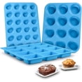 thumbnail image 1 of Silicone Muffin Pan- 24 Cups Mini Muffin Pan, Regular 12 Cups Cupcake Pan, 12 Cups Mini Loaf Pan Bakeware Sets, 1 of 6