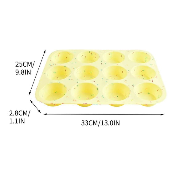 Silicone Muffin Pan Colorful Grain 12-Cavity Round Pudding Household Cake Baking Tool with Non-Stick for Easy Demolding and Versatile Use