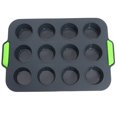 thumbnail image 1 of Silicone Muffin Cupcake Bakeware Cornbread Non Egg Mold 12 Grids for Making Supplies Black, 1 of 4