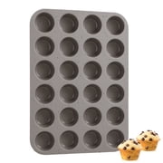 CAKETIME Silicone Muffin Pan Mini 24 Cups Cupcake Pan, Nonstick Food Grade Silicone Baking Pan 1 Pack