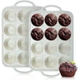Silicone Muffin Pan With Metal Reinforced Frame 12Cup Mini Muffin