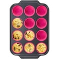 thumbnail image 1 of Silicone Muffin Pans for Baking with Metal Frame, Egg Bite Molds, Cupcake Pans 12 Regular Size, Muffin Tins Easy to Pop Nonstick Non Toxic Bakeware for Oven,Blue, 1 of 10