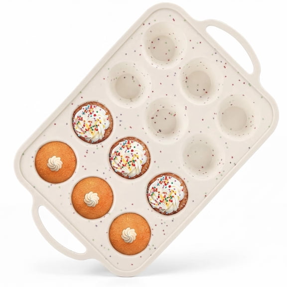 Silicone Muffin Pans for Baking, Metal Reinforced Frame Jumbo