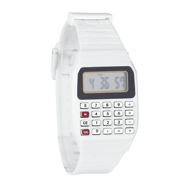 Silicone Multi Time Electronic Two Tone Watch Wrist Calculator Watch Watches for Nurses Women Two Tone Watches for Women Talking Watch for Seniors Wind Up Watches for Men One Size