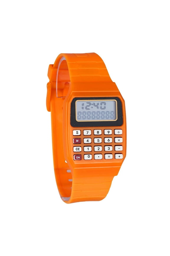 Silicone Multi Time Electronic Wrist Calculator Watch