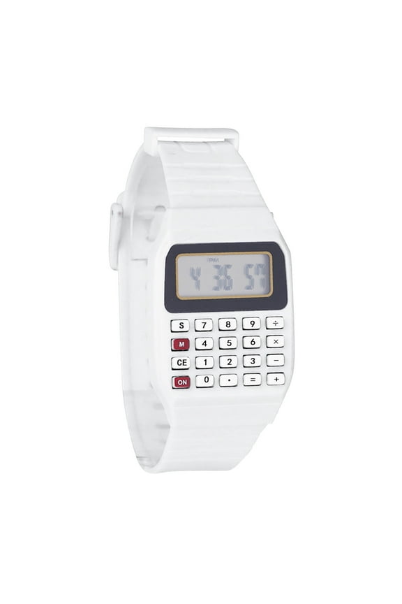 Silicone Multi Time Electronic Wrist Calculator Watch