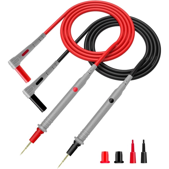 Silicone Multimeter Test Leads with Gold-Plated Probes, 48 inch Long, CAT III 1000V CAT IV 600V 20A, Compatible with Volt Clamp Meter Electrical Testing Tools