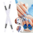 Silicone Nail Acrylic Pen Brushes Set Rhinestone Nail Polish Carving