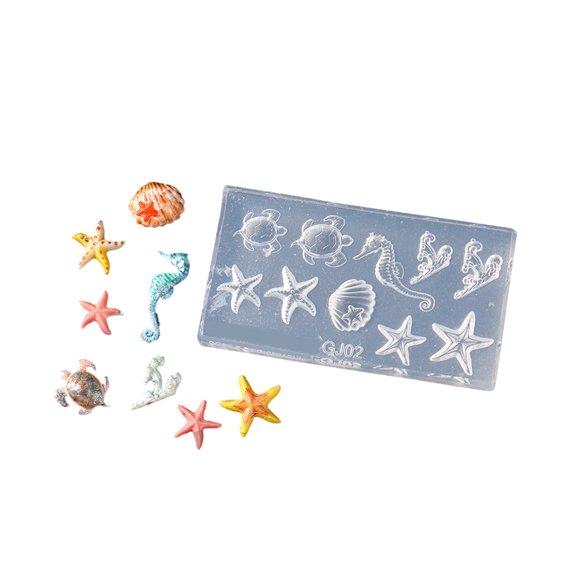 Silicone Nails Art Mold Accessory Mold Nails Decorative Mold Sea Series Silicone Texture Perfect for Various Nails Types