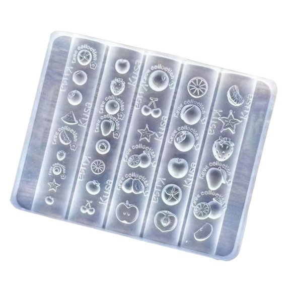 Silicone Nails Charm Mold Crafting Fruit Patterns For Creative Nails Art Enthusiasts Easy to Use Stamp
