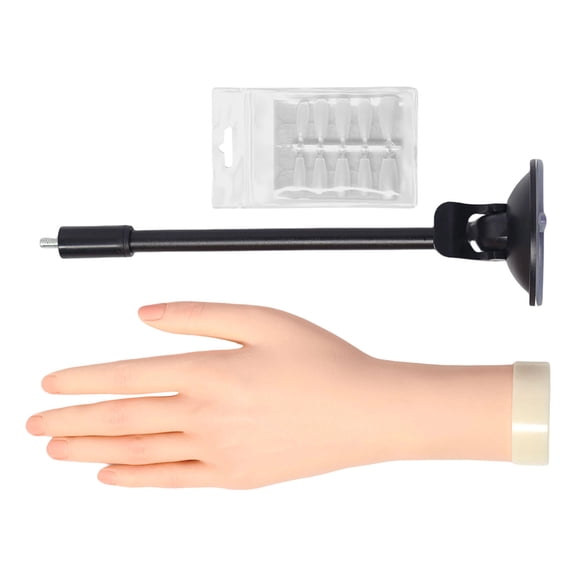 Silicone Nails Practice Hand Model With Interchangeable Tips And Slip Proof Base For Realistic Training