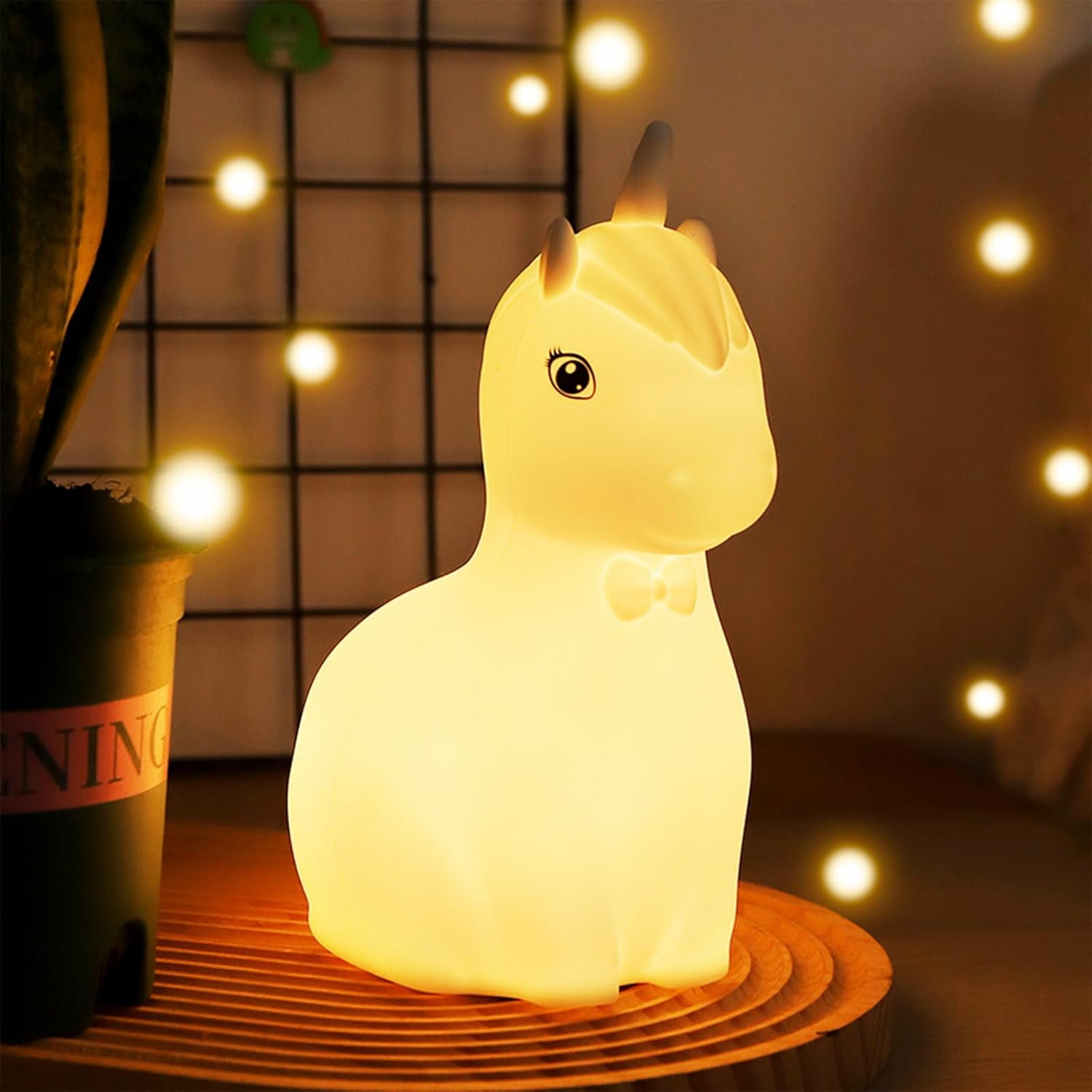 Silicone Night Light ，Unicorn Lights for Girls Bedroom, 8-Color Breathing Modes，Touch Sensor Control Rechargeable Cute Night Lights for Kids Toddler Baby Girls