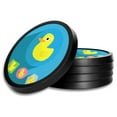 thumbnail image 1 of Silicone Non-Slip Drink Coasters with Removable Printed Absorbent Felt Pad - Set of 4 - Rubber Ducks, 1 of 3