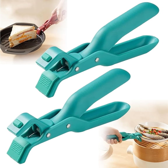 Silicone Non-Slip Heat Insulation Anti-Scald Clip, 2025 Multi-Purpose Anti-Scald Bowl Holder Clip for Kitchen Multi-Function Anti-Scald Bowl Clip Hot Bowl Dish Plate Gripper Clips (Red, 2Pack)