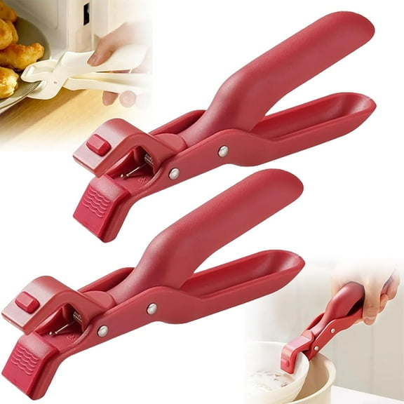 Silicone Non-Slip Heat Insulation Anti-Scald Clip, 2PCS Multi-Purpose Hot Bowl Dish Plate Gripper Clips Tongs Clamp Holder for Kitchen, Kitchen Utensil for Bowls,Dishes-Microwave&Oven Safe(2pcs-LI)
