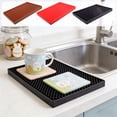 thumbnail image 1 of Silicone Non-Slip, Heat Resistant & Water-Trapping Trivet Mats for Water Glasses & Teacup & Coffee Cup & Dishes & Cookware, Multipurpose Kitchen Table Coaster （Red）, 1 of 7