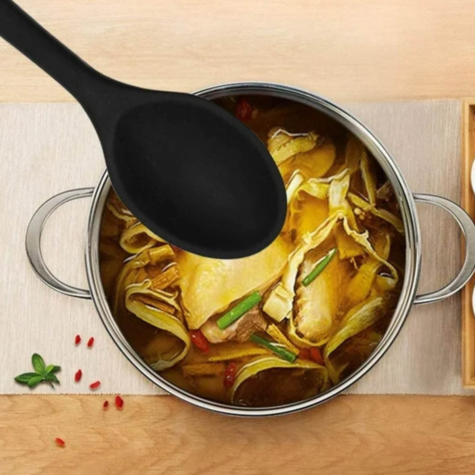 Silicone Nonstick Mixing Spoons, High Heat Resistant,Cooking Baking