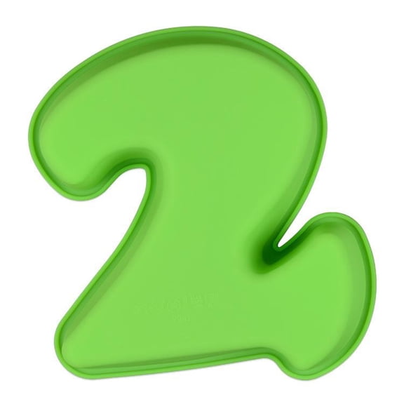 Silicone Number 2 Cake Mold Pan for Baking Birthday Anniversary Cakes, Non-Stick Flexible Tin, Random Color Included