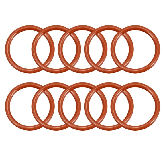 Silicone O-Ring 24mmx19.2mmx2.4mm VMQ Seal Rings Sealing Gasket Red 10PCS