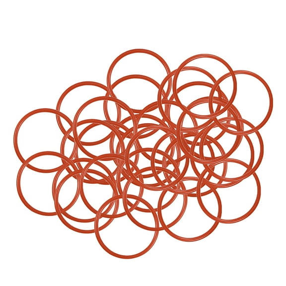 Silicone O-Rings 25mm OD, 22mm Inner Diameter, 1.5mm Width, Seal Gasket Red 30pcs