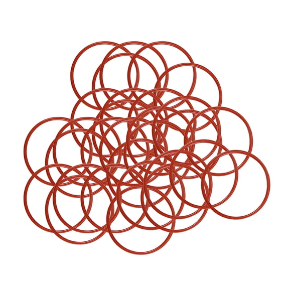 Silicone O-Rings 28mm OD, 25mm Inner Diameter, 1.5mm Width, Seal Gasket Red 30pcs