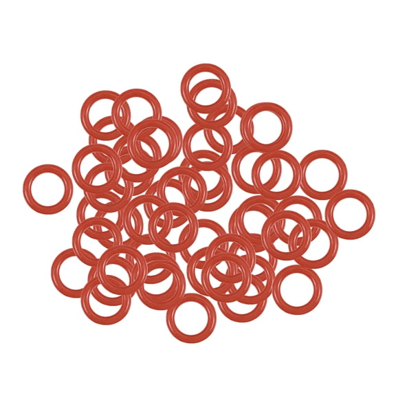 Uxcell Silicone O-Rings 5.5mm OD, 3.5mm Inner Diameter, 1mm Width, Seal Gasket Red 50pcs