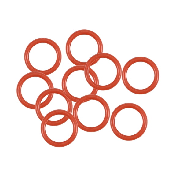 Silicone O-Rings 6.5mm OD, 4.5mm Inner Diameter, 1mm Width, Seal Gasket Red 10pcs