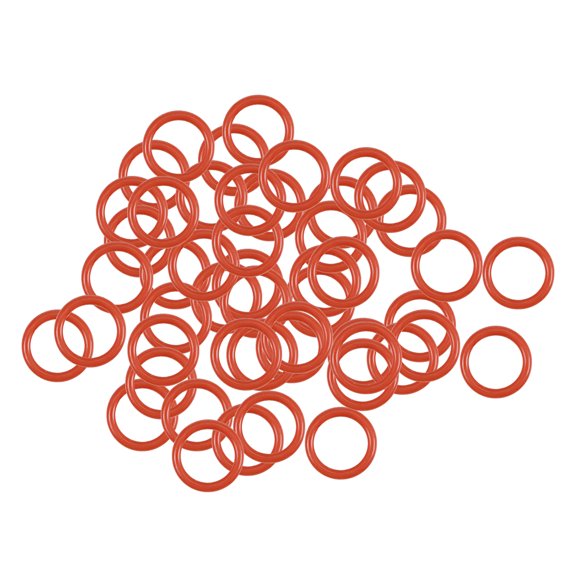 Uxcell Silicone O-Rings 7mm OD, 5mm Inner Diameter, 1mm Width, Seal Gasket Red 50pcs