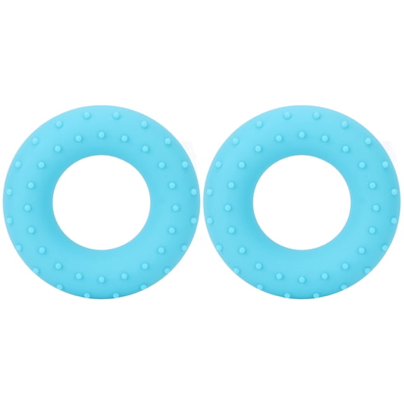 Silicone O Type Finger Exerciser Ring Hand Grip Strengthener 40lb / 18kg Blue Muscle Training Hand Exerciser for Stress Relief and Strength Building (2-Pack)
