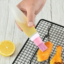 Silicone Oil Brush,Portable Oil Dispenser with Silicone Brush - Silicone Pressing Oil Bottle Brush with Lid for Baking, Kitchen, Salad Dressing, Barbecue
