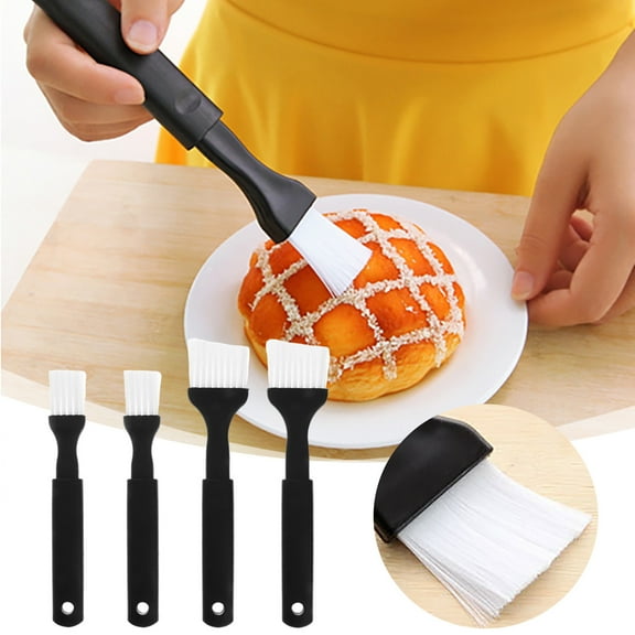 Silicone Oil Brush for Kitchen Use - Durable 4-Piece Nylon Set for Baking and Grilling with Ergonomic Grip and Non-Stick Finish 4PCS
