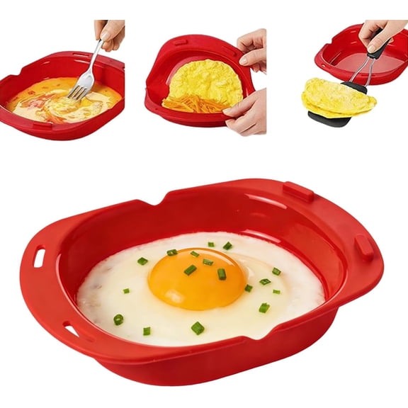 Silicone Omelet Maker, Microwave Omelette Maker, Nonstick Cooking Tray for Breakfast, Easy Egg Poacher Kitchen Gadget