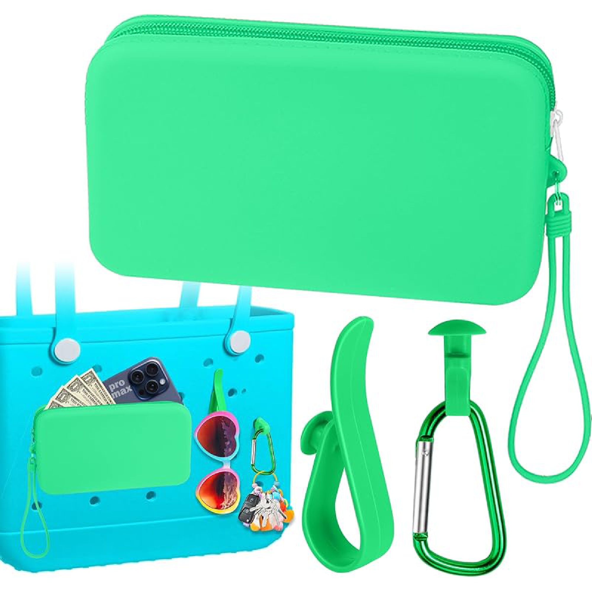 Silicone Organizer for Bogg Bag Phone Holder, Accessories Set for Bogg Bag Contain 2PCS Key